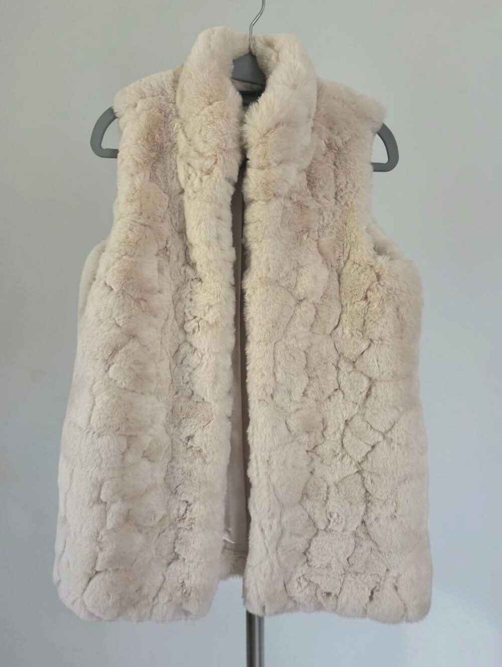Rachel Zoe Women's Cream Faux Fur Vest Relaxed Fit Small
